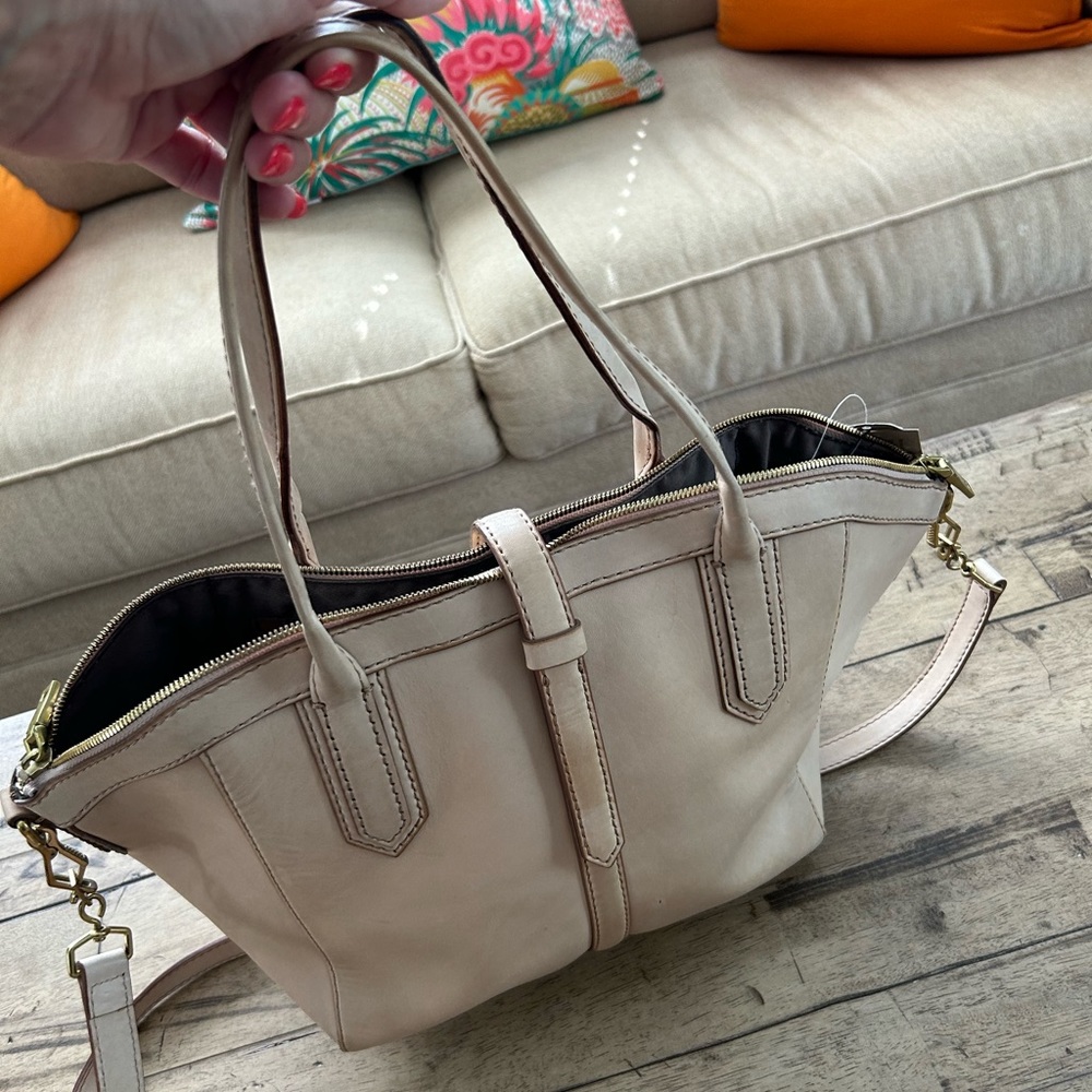 J Crew Light Tan Leather Bag. NWT.